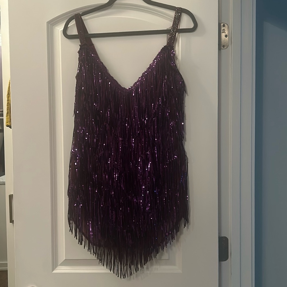 Eye catching fringe/sequin mini dress